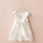 Летнее платье принцессы с бантом и цветами для девочек; Детские платья без рукавов; Платье для девочек