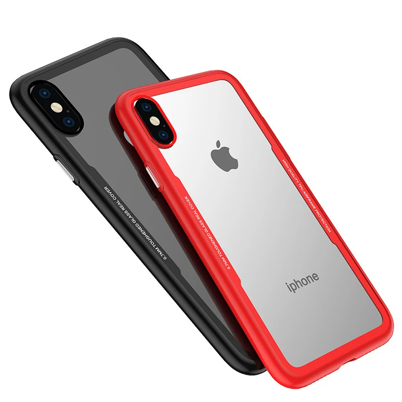 Зеркальный чехол для телефона iPhone XR XS MAX X 8 Plus 7 TPU + закаленное стекло прозрачные