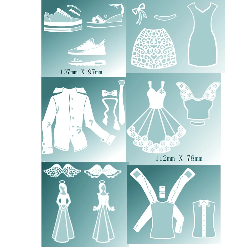 Мужская Женская одежда металлические вырезанные штампы для тиснения подарочной