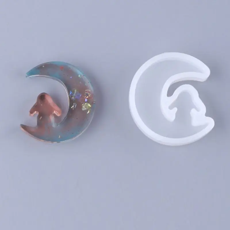 Силиконовые формы Cat Moon Star полимерная серьга ожерелье кулон ювелирное изделие DIY