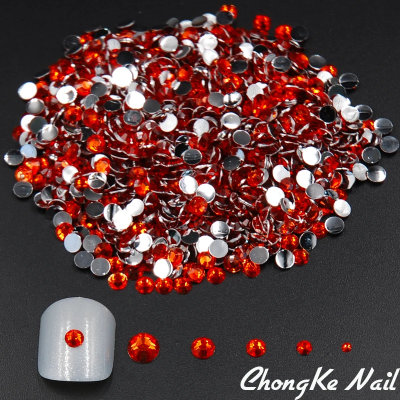 Верхний гиацинт для ногтей/оранжевый цвет акриловые Стразы ногтей металлическая