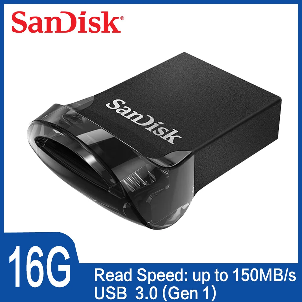 SanDisk Ultra Fit 32 Гб 16 USB 3 1 флеш накопитель 130 МБ/с./с 64 мини 128 ГБ высокоскоростной CZ430