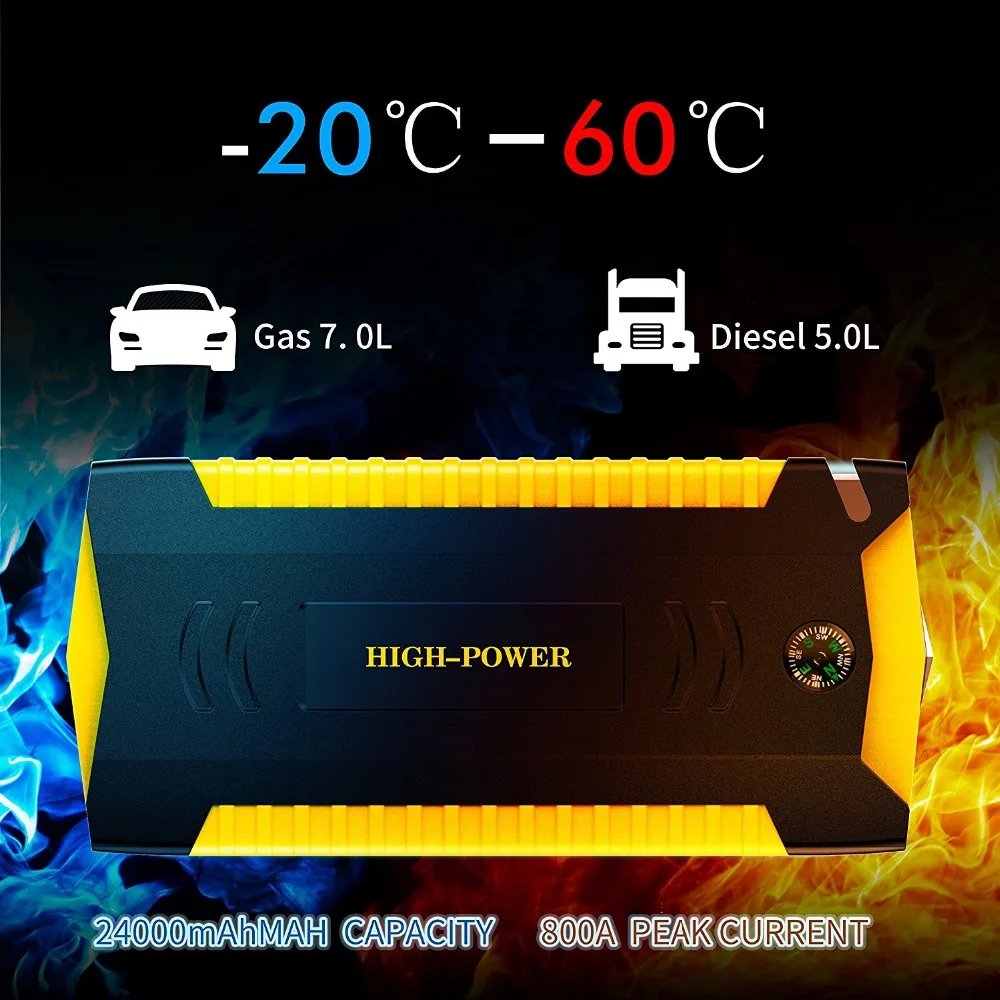 12V Мощность Фул автомобиль скачок стартер Портативный Мощность автомобиля банка Батарея Booster пусковое устройство для мертвых Батарея автомобиля