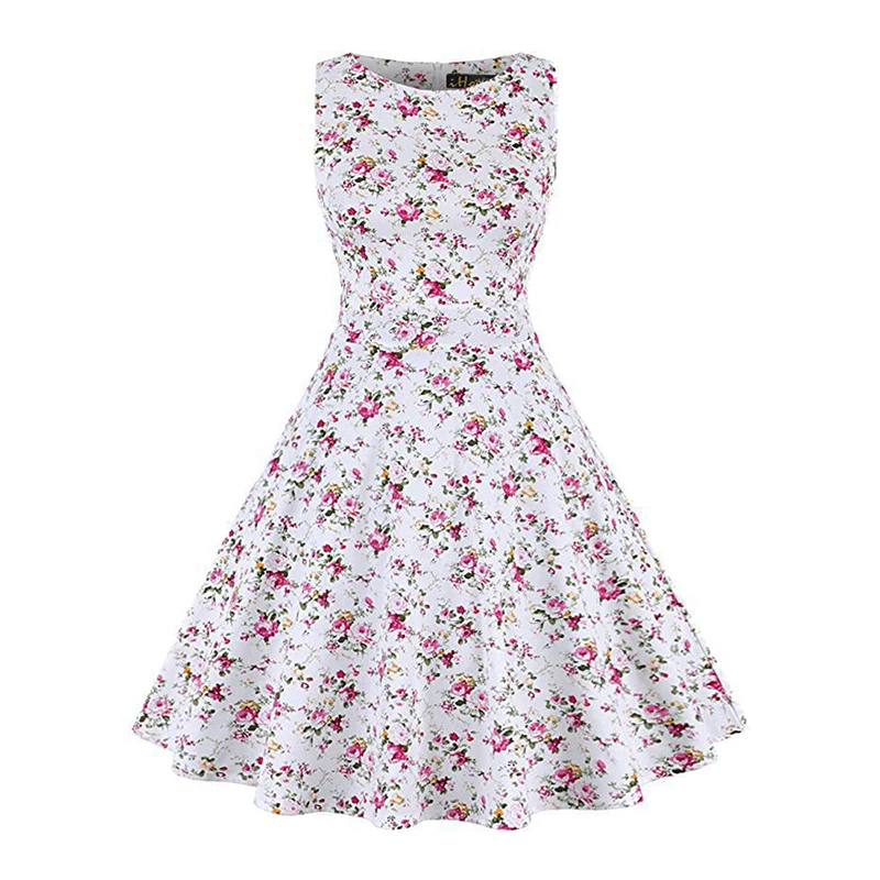 Летнее платье с цветочным рисунком Винтаж Для женщин 2018 модный принт Bodycon Платье