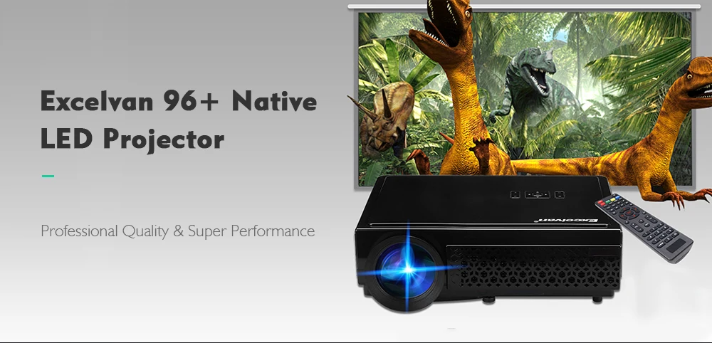 Excelvan 96+ проектор для домашнего кинотеатра 1280x800 1080P Портативный 5,8 ”TFT lcd HD 3000 люмен светодиодный проектор для ноутбука/телефона