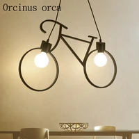 nordic chandelier creative personality restaurant bar bicycle chandelier childrens room bedroom hallway iron lamps