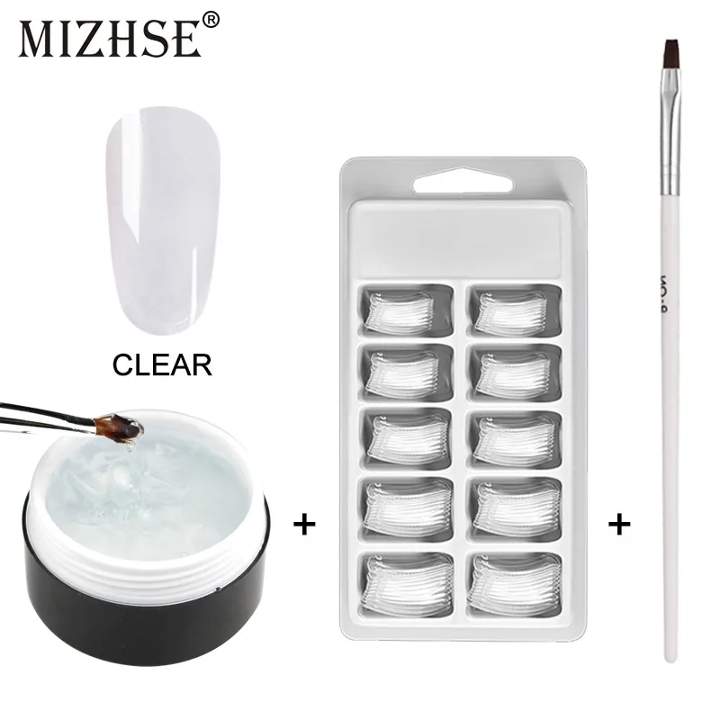 MIZHSE UV Gel Poly Gel Nails Poly Gel Kit UV LED Painting Lacquer Acrylic Gel For Nail Extension Crystal UV Resin Builder Gellak - Цвет: Clear ad Mold ad Pen