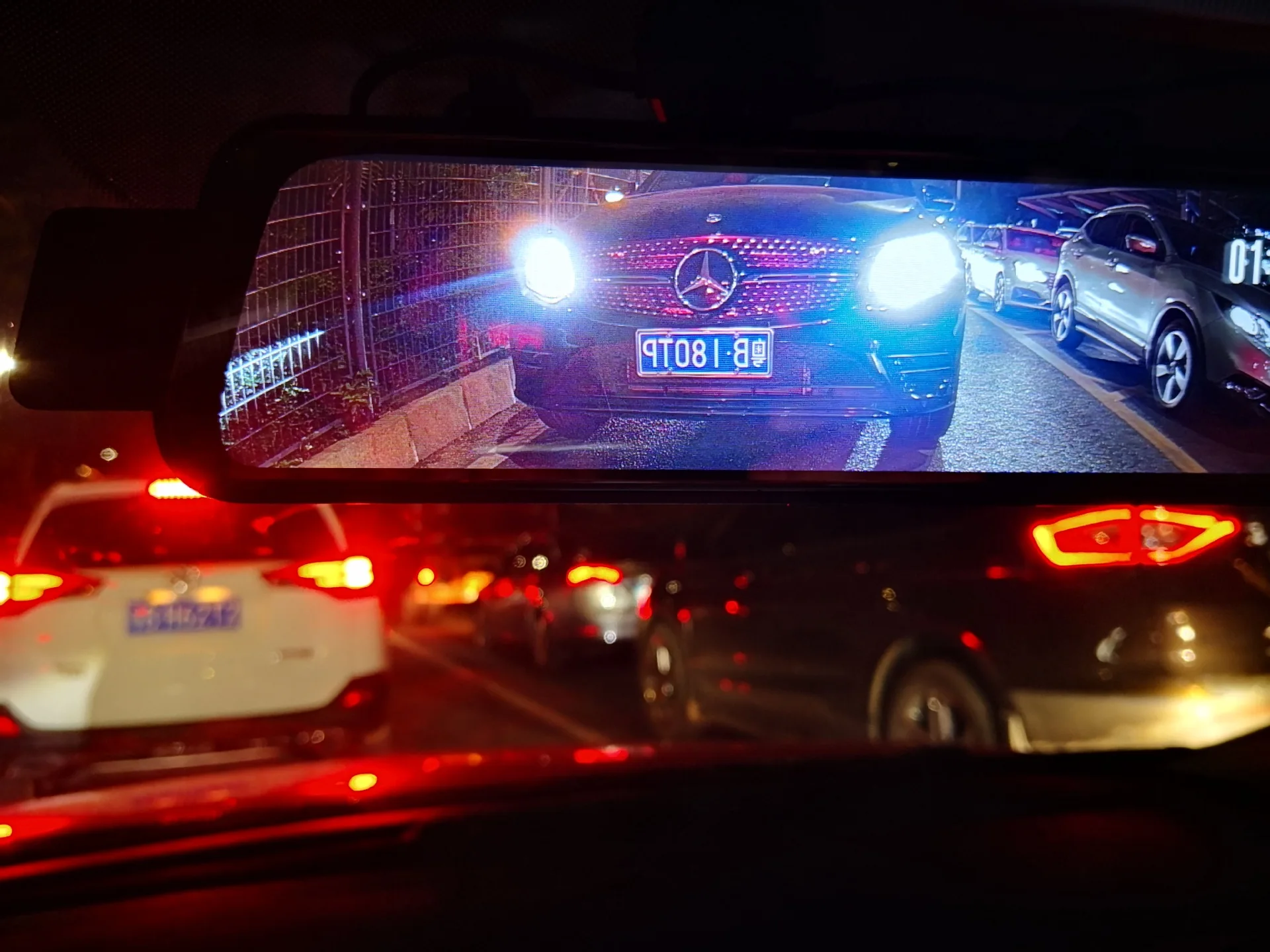 1" Dash Cam сенсорный экран 1296P поток зеркало заднего вида Автомобильная камера s DVR и 1080P задняя камера ночного видения двойной объектив рекордер