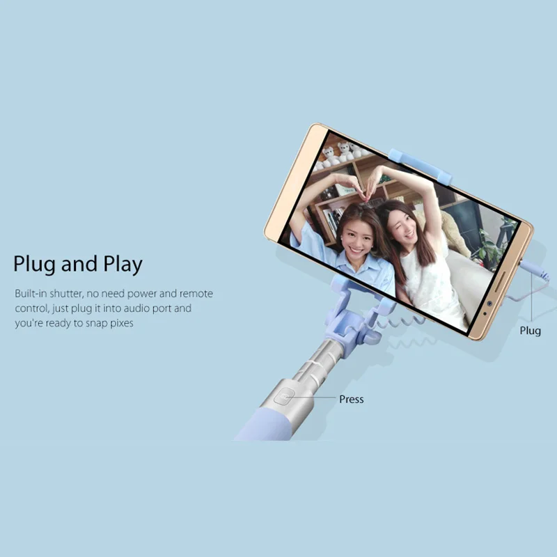 Оригинальная Проводная селфи-палка HUAWEI Mini с кабелем 6 сегментов выдвижная ручная