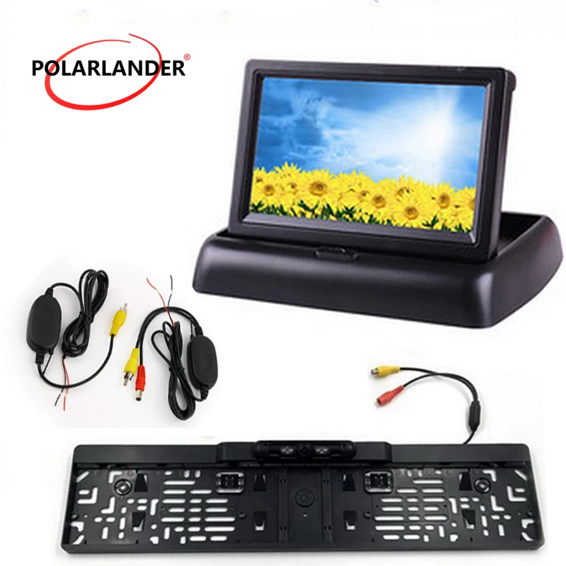 

4.3" TFT Color LCD Auto Parking Rearview Backup Car Reverse Rearview Foldable for Camera DVD VCR 12V car Security Monitor