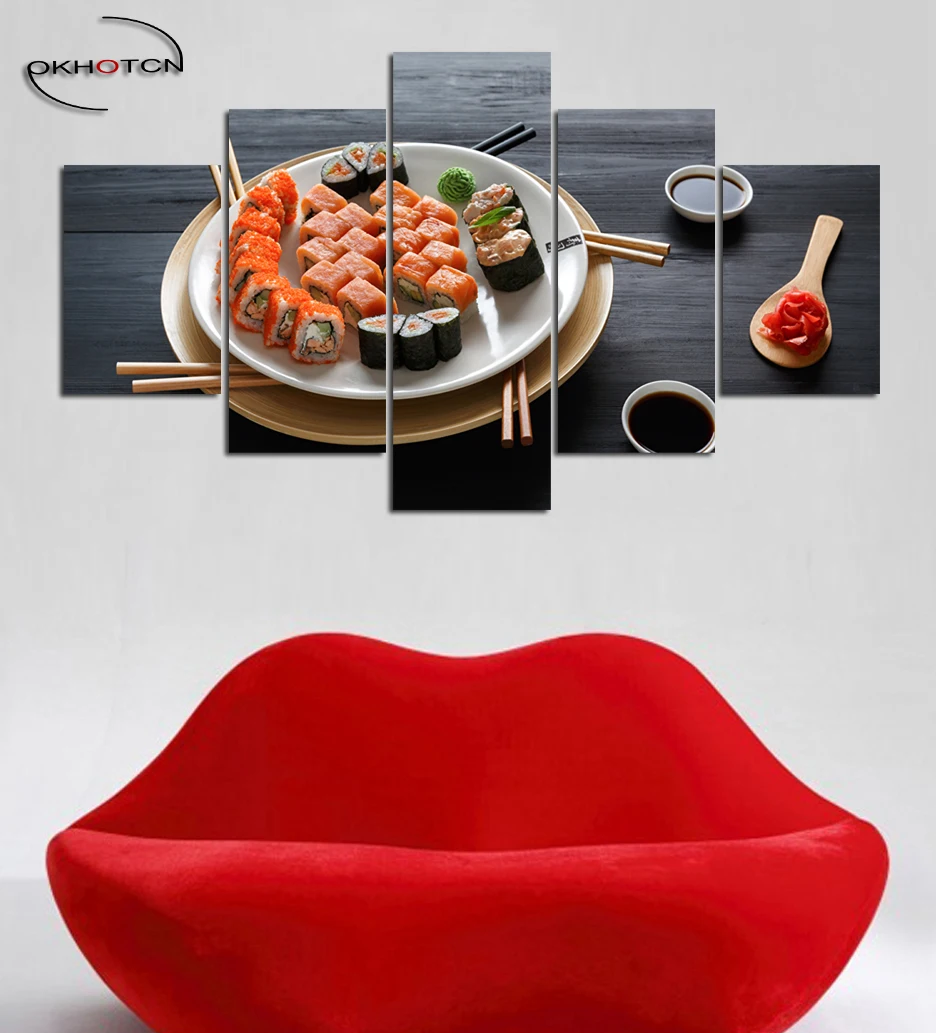 Японский знаменитый кухня вкусные суши домашний декор без рамки холст картина