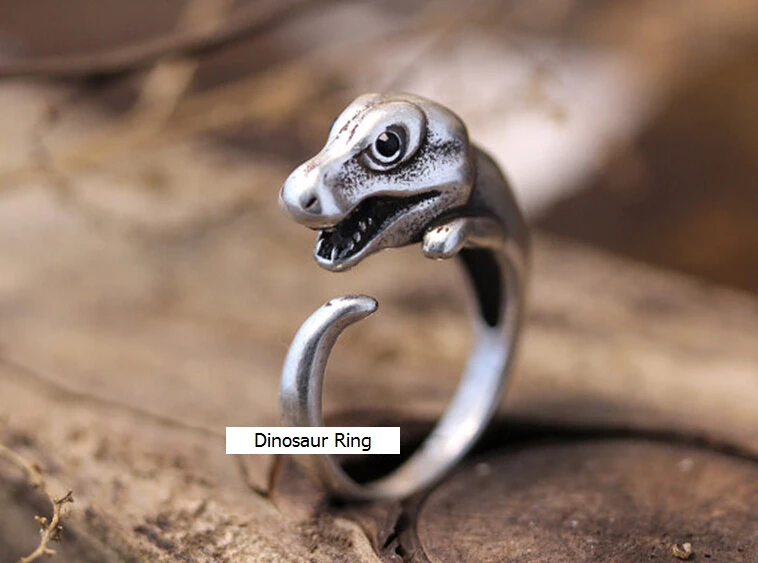

Adjustable Antique Silver/Gold Dinosaur Ring cute Animal Unique Retro fashion Jewelry gift Free Size gift idea