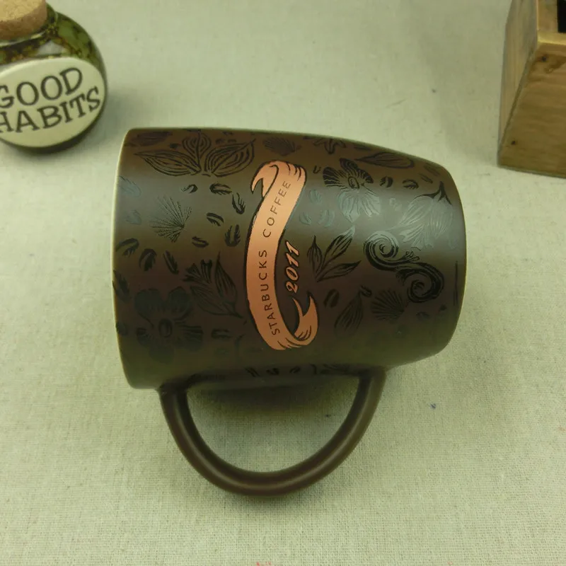 Классическая Ограниченная серия Черная Золотая кофейная кружка русалки