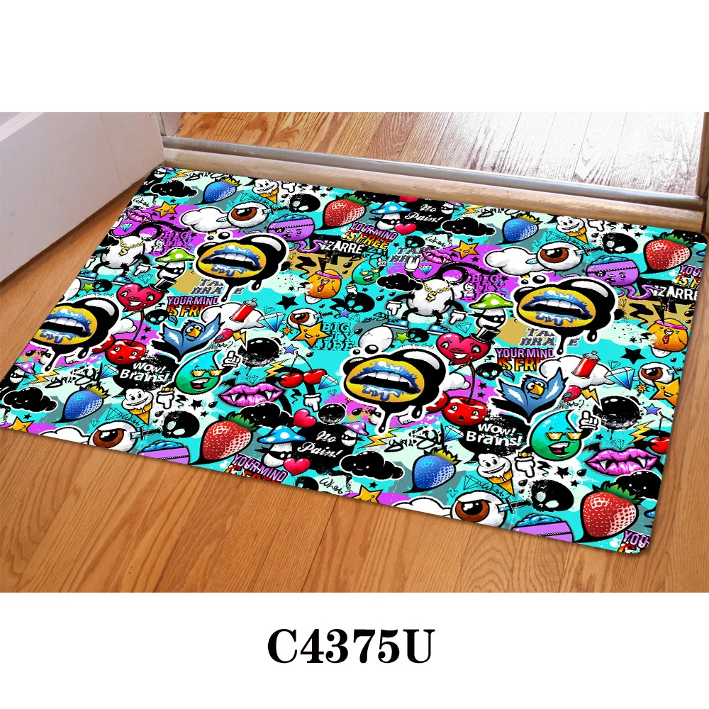 HUGSIDEA 3D коврик с принтом граффити для входной двери коврики гостиной кухни
