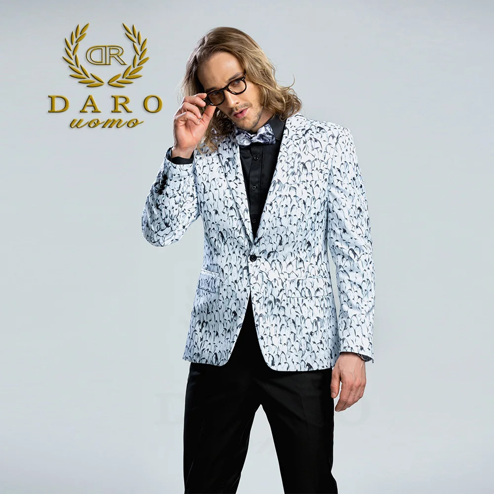 2019 мужской блейзер с принтом Повседневный приталенный костюм Мужская весенняя