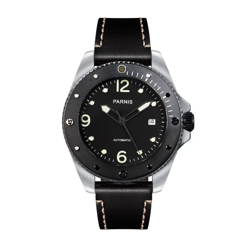 Parnis наружные светящиеся Мужские сапфировое стекло керамический ободок 100 м