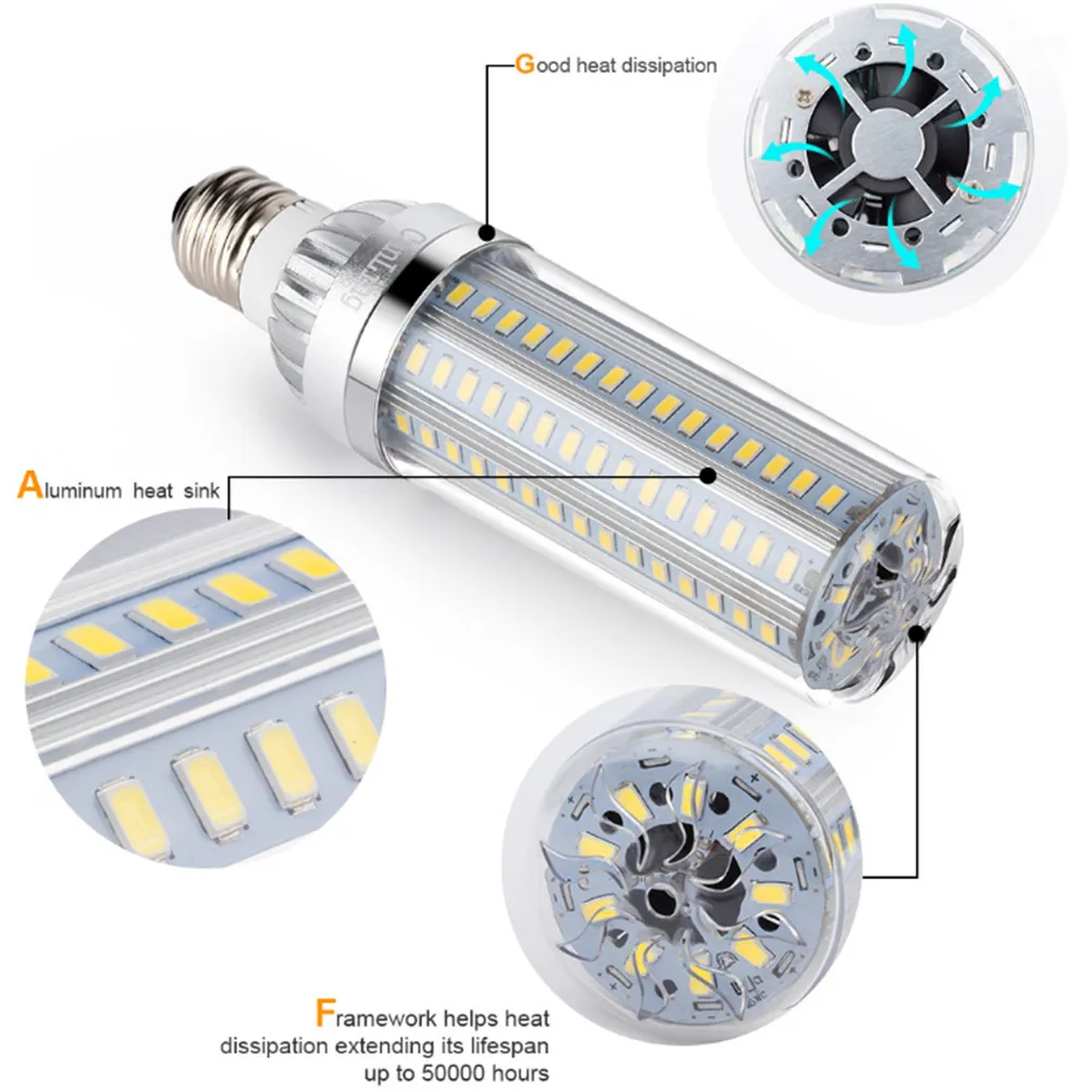 E27 LED Lamp E26 Corn Light 220V Bulb 25W 35W 45W LEDs SMD 5730 | Освещение