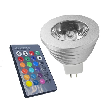 changeable 4X MR16 светодиодный RGB лампа AC/DC 12 В 5 Вт Точечный светильник с регулируемой яркостью волшебный праздник RGB светильник ing+ ИК пульт дистанционного управления 16 цветов - Испускаемый цвет: changeable