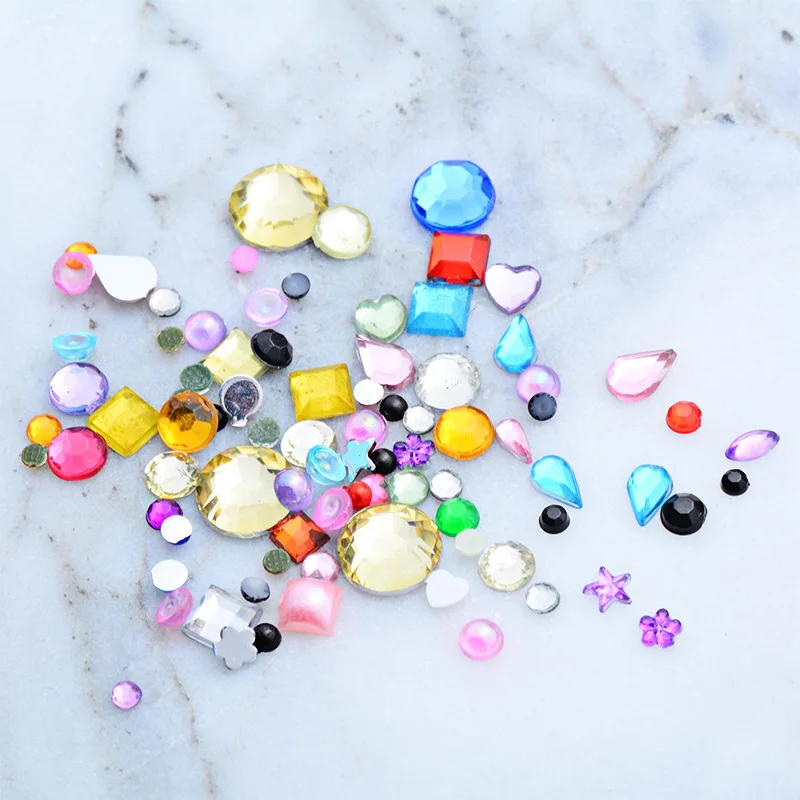 1 коробка MTSSII с плоским дном Кристальные разразразы Красочные смешанные размеры