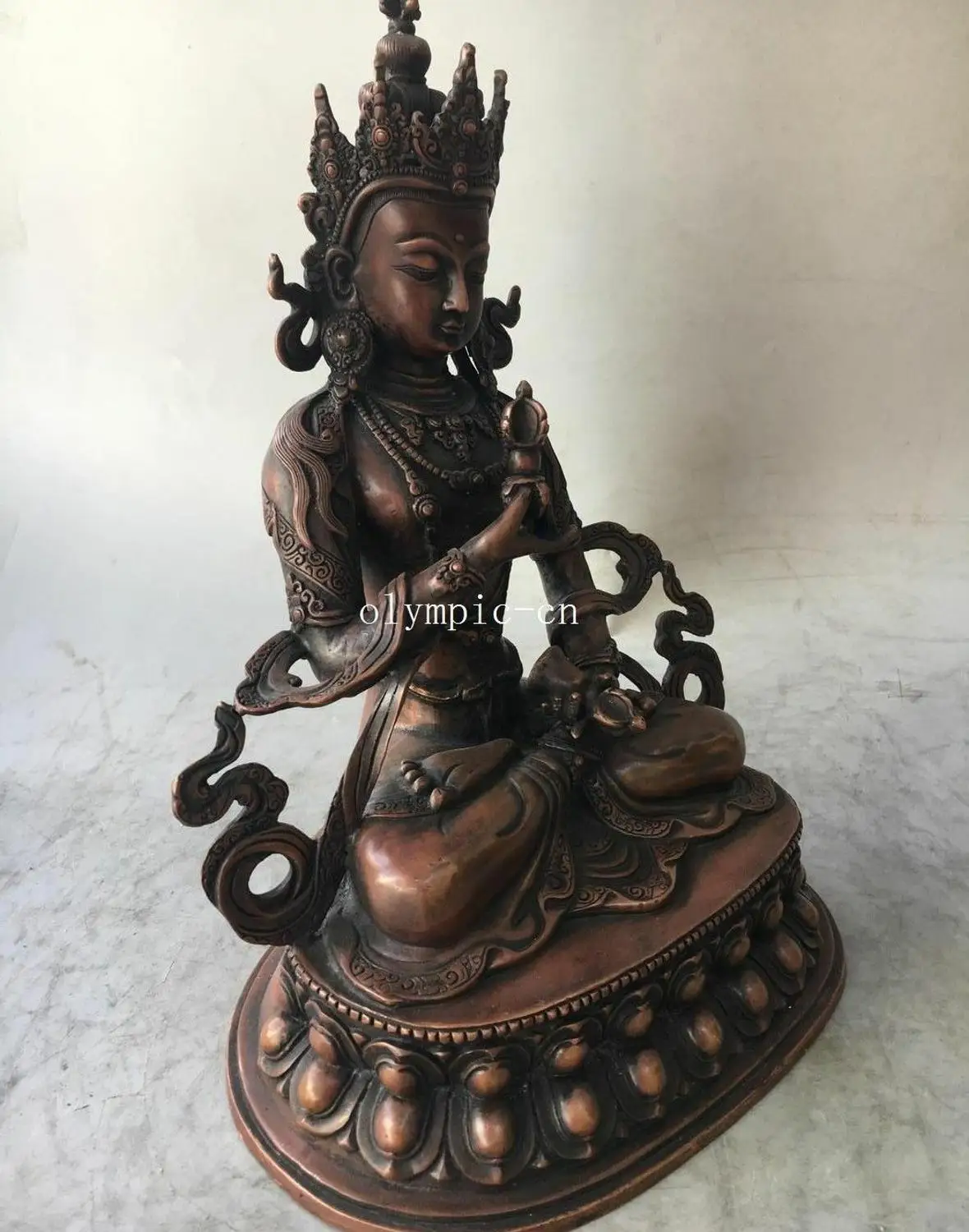 12 ''Красный медный резной Тибет эзотерический буддизм ваджраяна Будда