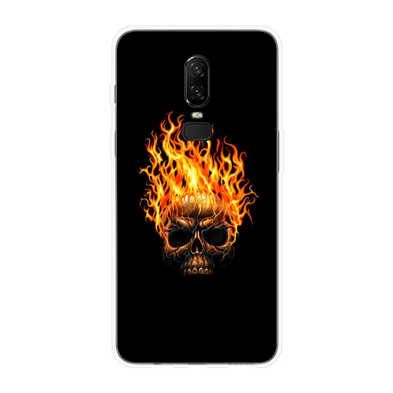 Чехол для телефона OnePlus 5 5T 6 T мягкий чехол с изображением пламени огня