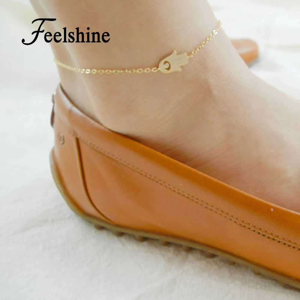 Feelshine минималистский ювелирных изделий Цвет серебро цепи Ножные браслеты с