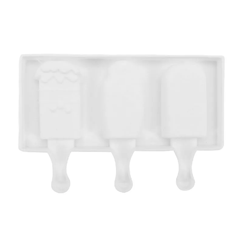 Силиконовая форма для мороженого с 3 полостями приготовления кубиков льда