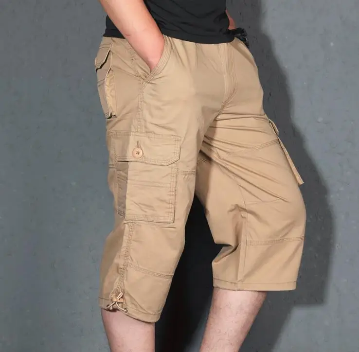2019 High Quality Mens Cotton Short Multi Pocket Military Men Cargo Pants Baggy Hot Breeches Shorts | Мужская одежда