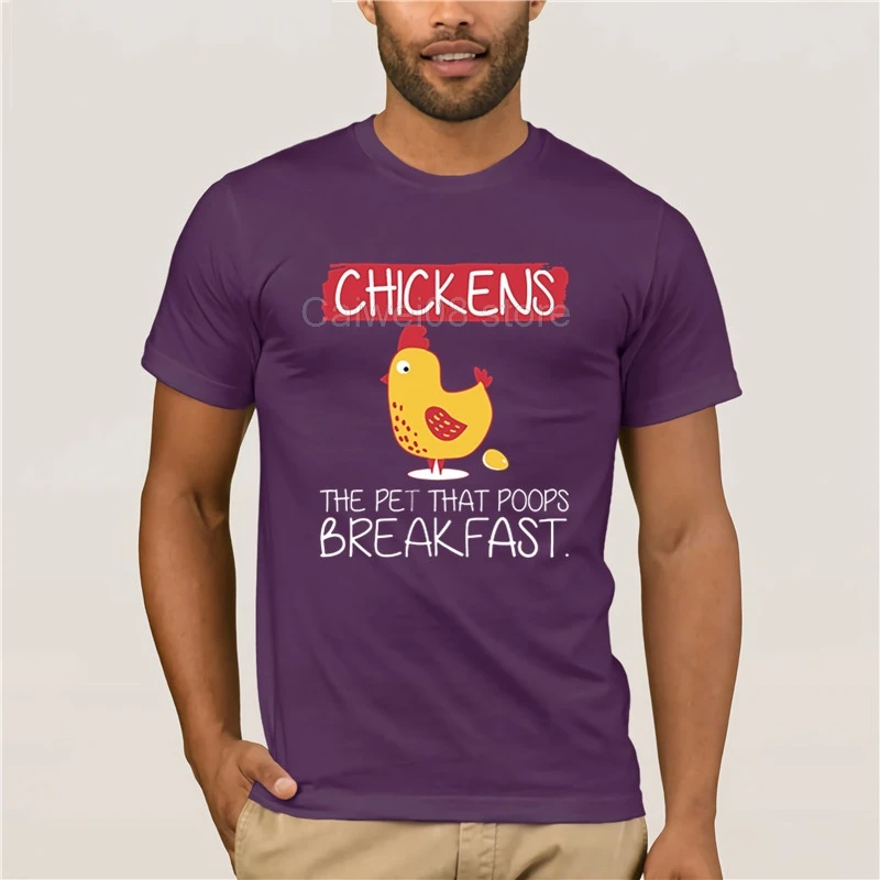 

casual o-neck loose summer T shirt for men Chickens The Pet That Poops Breakfast Fashion Mens Short sleeve T Shirt