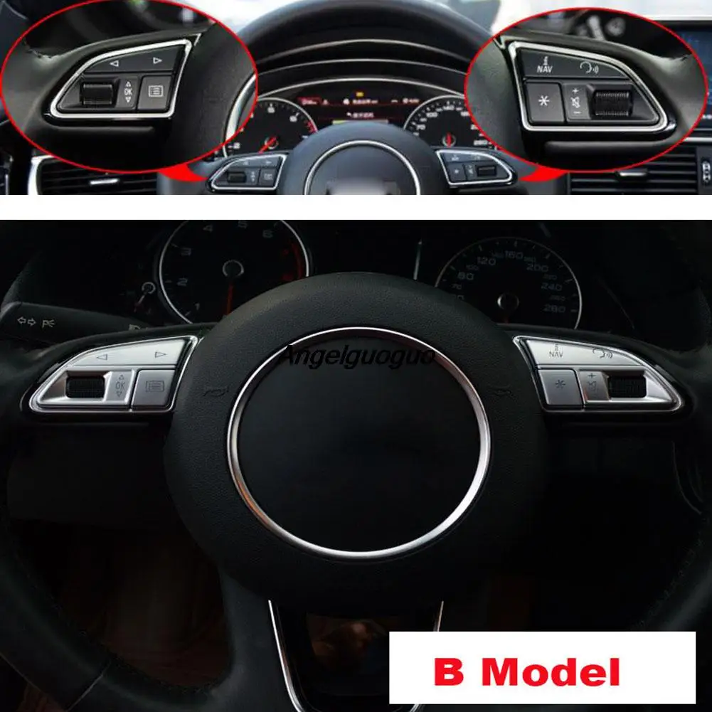 Автомобильные кнопки рулевого колеса накладка наклейка для Audi A4L/A6L/A3/Q5/Q3/Q7/S3/ S5/ S6/