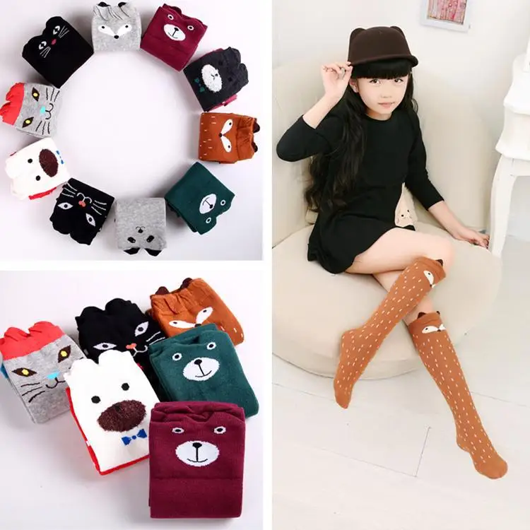 Коллекция 2017 года милые носки с животными Детские гольфы для девочек длинные из