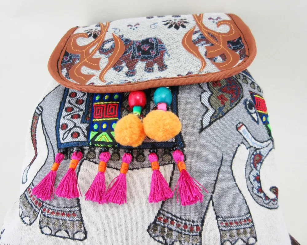 Винтажный рюкзак Hmong в стиле бохо с винтажной индийско индийской вышивкой со