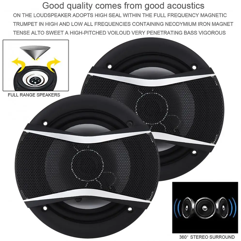 2 предмета! 6 дюймов 650 Вт автомобиля HiFi коаксиальный Динамик автомобиль дверь Авто Аудио Стерео полный диапазон частот Динамик для автомобилей