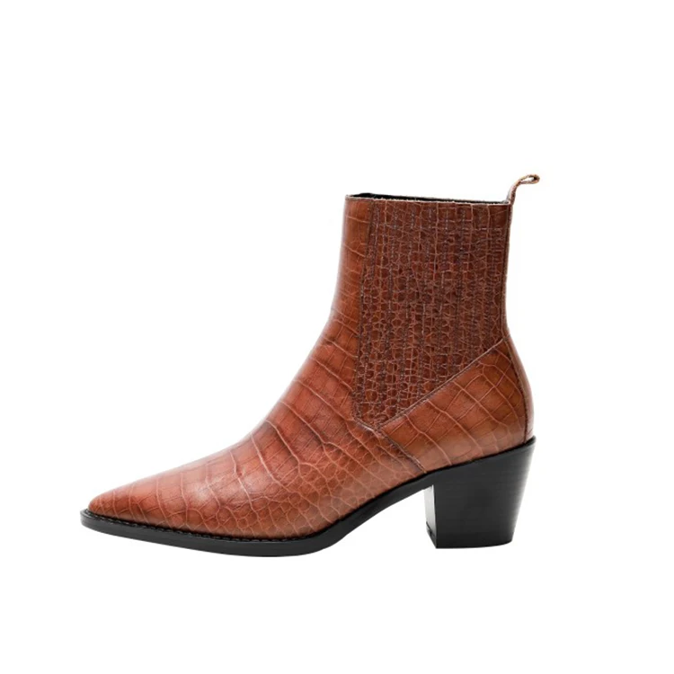 MLJUESE/женские ботильоны из телячьей кожи Ботинки на высоком каблуке в клетку без