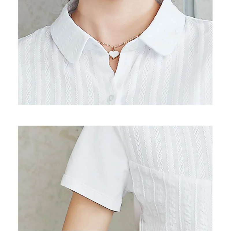 Женская свободная рубашка в полоску с коротким рукавом и V образным вырезом|blusas