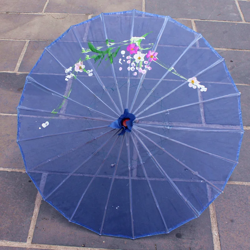 30pcs 7 Colors Available Chinese Long-straight Transparent Silk Yarn Floral Craft Umbrellas Fancy Dance Parasols wen4711 | Дом и сад