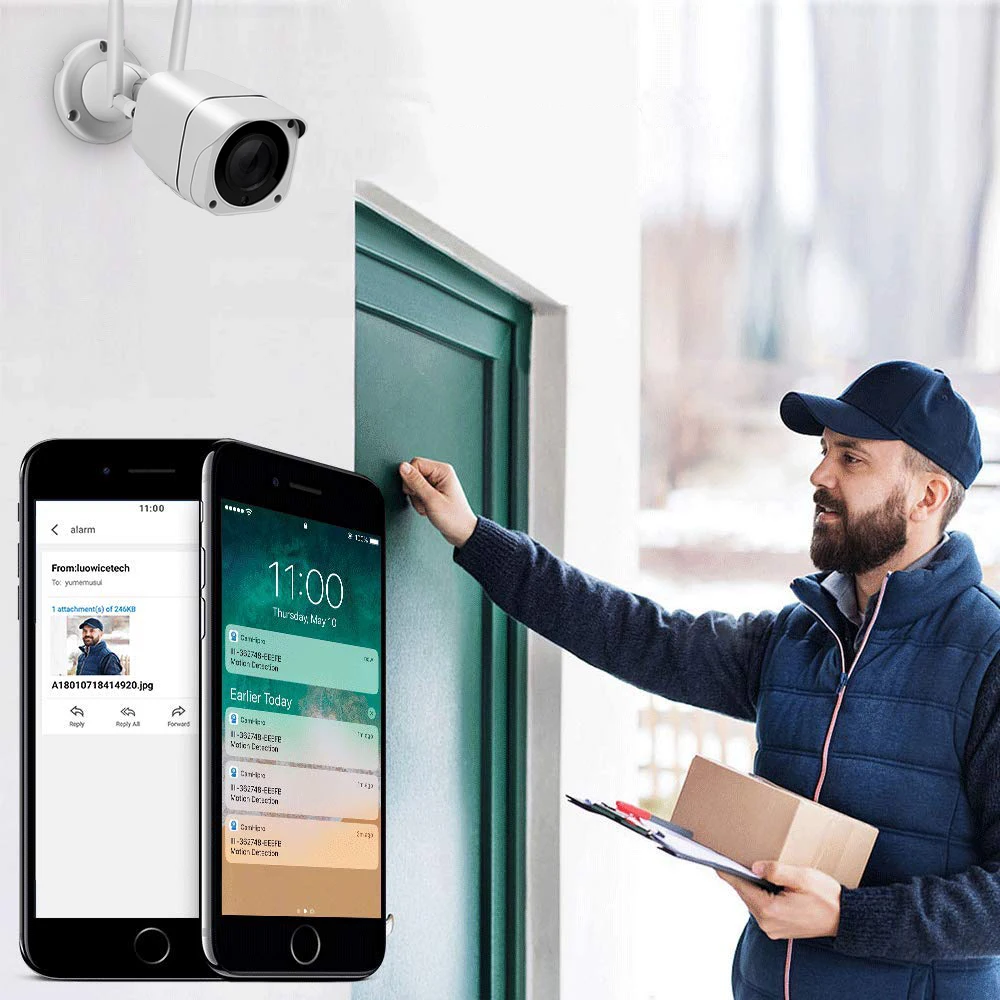 IMX307 2MP Беспроводная цилиндрическая WiFi Камера уличная Водонепроницаемая ip-камера 1080P HD IR ночное видение CCTV камера видеонаблюдения
