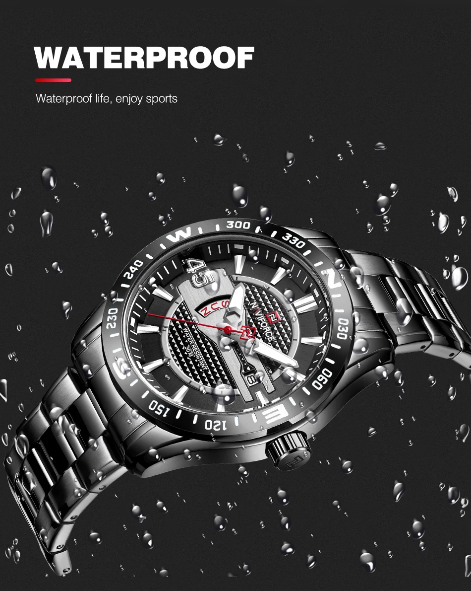 NAVIFORCE мужские часы топ Элитный бренд Модные Повседневные спортивные часы нержавеющая сталь водостойкие бизнес наручные мужской