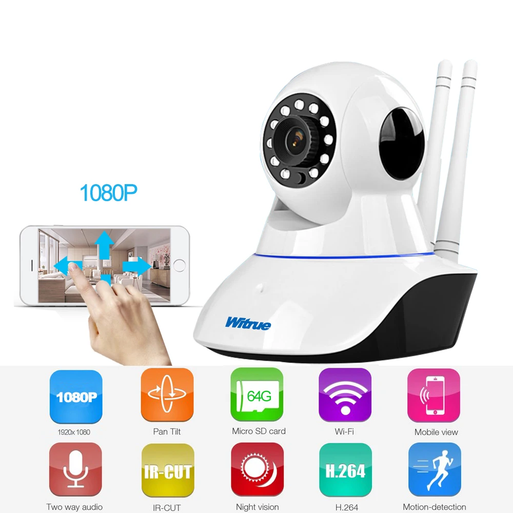 Wi Fi камера 1080P Беспроводная IP безопасности ночное видение видеонаблюдения