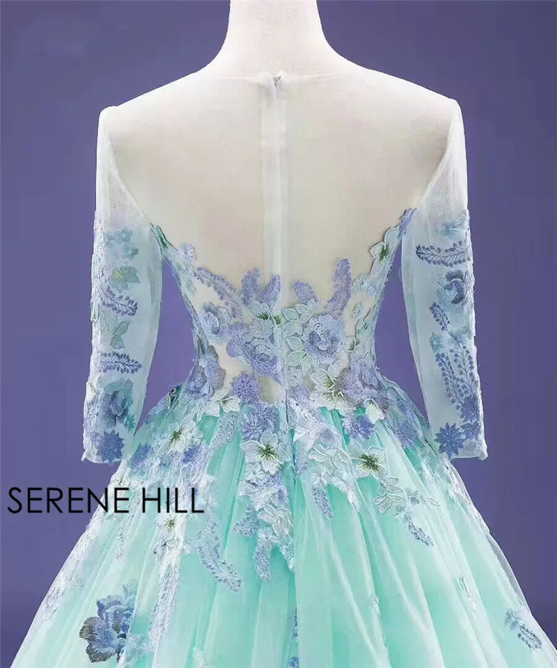 Robe De Mariage мятно-зеленое свадебное платье Тюль с длинным рукавом фотография поезд свадебные Gwons Serene Хилл HM66373