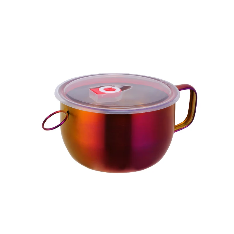 1 Rainbow No.3 Bowl 1 шт. многофункциональная миска для лапши с ручкой кольцо салат мороженое суп мгновенный лапша миска пищевой контейнер кухонный столовые приборы - Цвет: 1 Rainbow No.3 Bowl