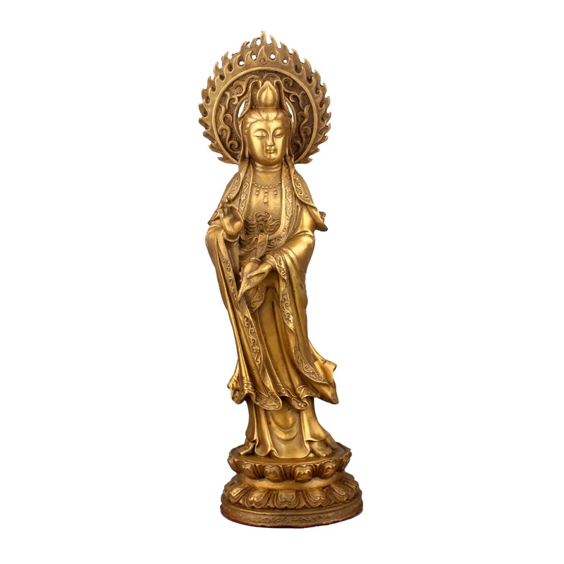 SHUN медная статуя Гуаньинь Будды украшения капает Guanyin Bodhisattva дома ремесла бизнес