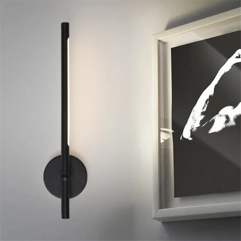 

Modern Simple Iron Acrylic Led Wall Lamp for Bathroom Foyer Bed Side Black/White Lighting Fixture 2460
