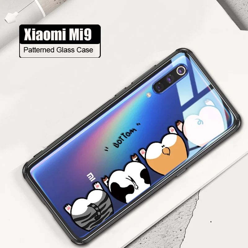 6D стеклянный чехол с узором для xiaomi mi 9 mi 9 se, роскошные животные, закаленное стекло для любви, силиконовая рамка, Жесткий Чехол для xiaomi mi 9 mi 9