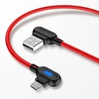 90 градусов микро USB кабель 1 м 2 м Быстрая зарядка синхронизации данных USB зарядное устройство кабель для Samsung Xiaomi Huawei HTC LG Android телефон кабели