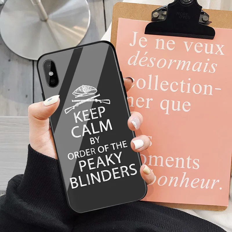Style 1 GYKZ Peaky Blinders ТВ серия чехол для телефона для iPhone 6 6s XS MAX XR X 7 8 Plus роскошный закаленное стекло задняя крышка Жесткий гладкий Чехол - Цвет: Style 1