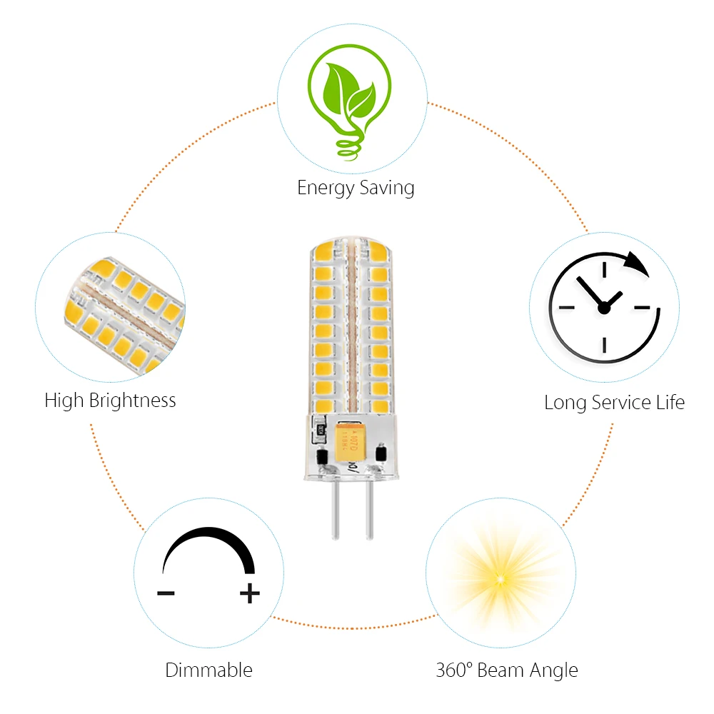 Sunix 4x2835 GY6.35 led light силиконовые лампы 6.5 Вт Энергосберегающие теплый белый SU732 |