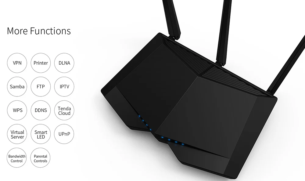 Tenda AC18 беспроводной wifi маршрутизатор 256M DDR двухъядерный процессор 1WAN+ 4LAN гигабитные порты WiFi повторитель двухдиапазонный 11AC1900M гигабитный USB 3,0