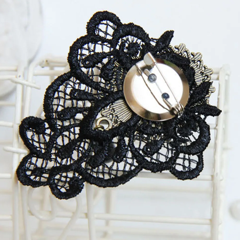 Очаровательные женские броши Готический Винтаж ручной ленты цветочные кружева