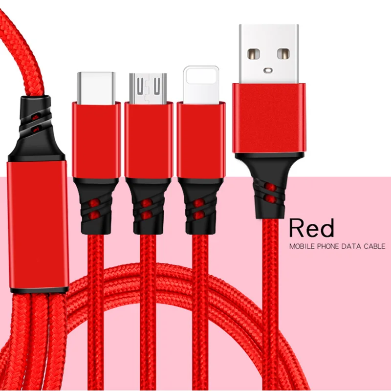 3в1 2в1 USB кабель для iPhone X 8 7 6 Micro usb type C кабель для samsung S9 S8 Быстрая зарядка кабель 3A зарядное устройство короткий длинный шнур